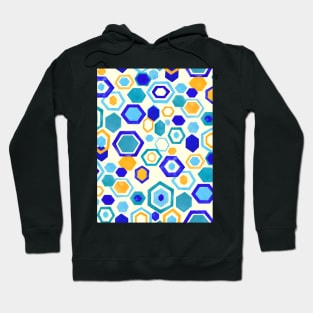 Scattered Gouache Hexagons - Cream Hoodie